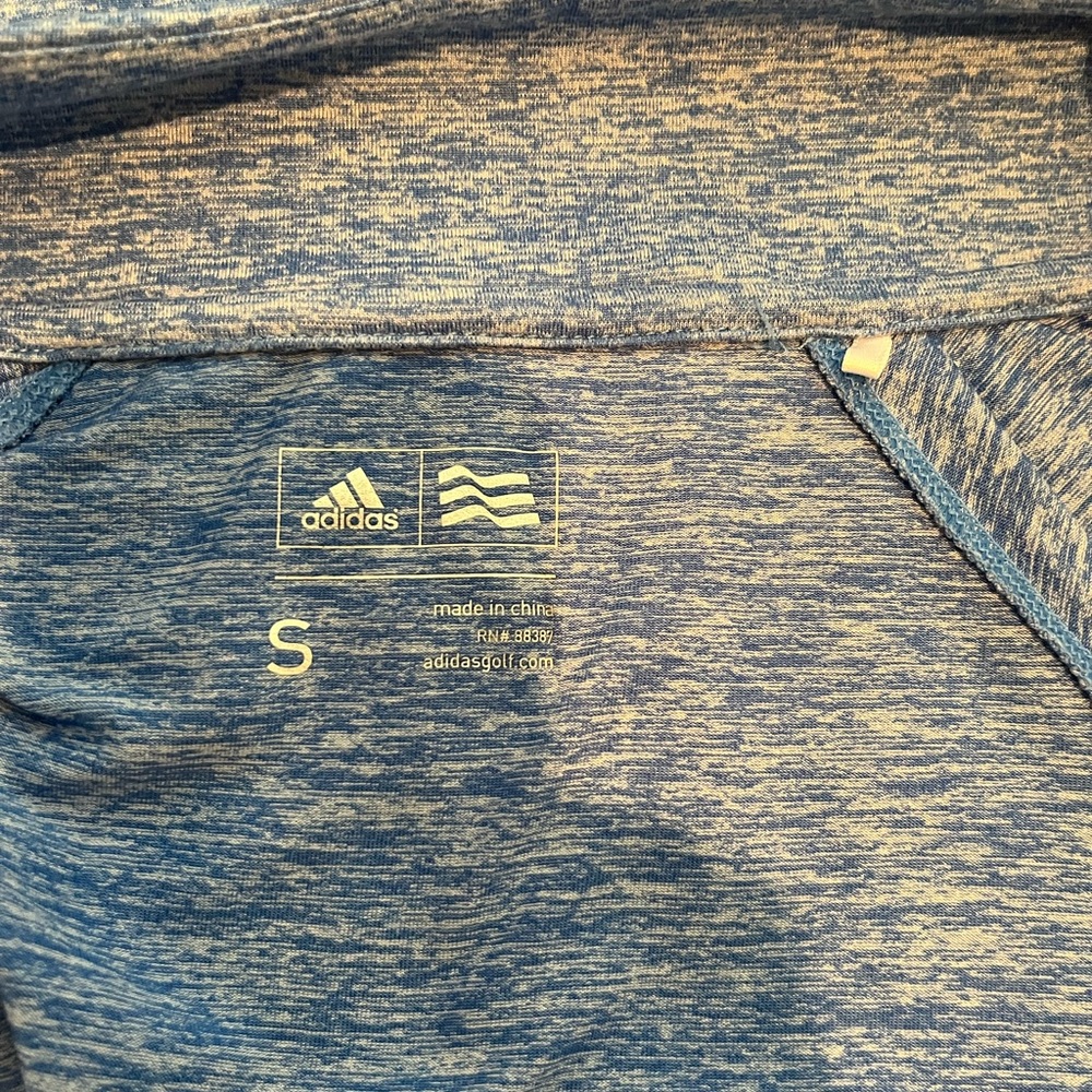 adidas Women's Heather Blue Quarter-Zip Sweatshirt - Picture 4 of 4